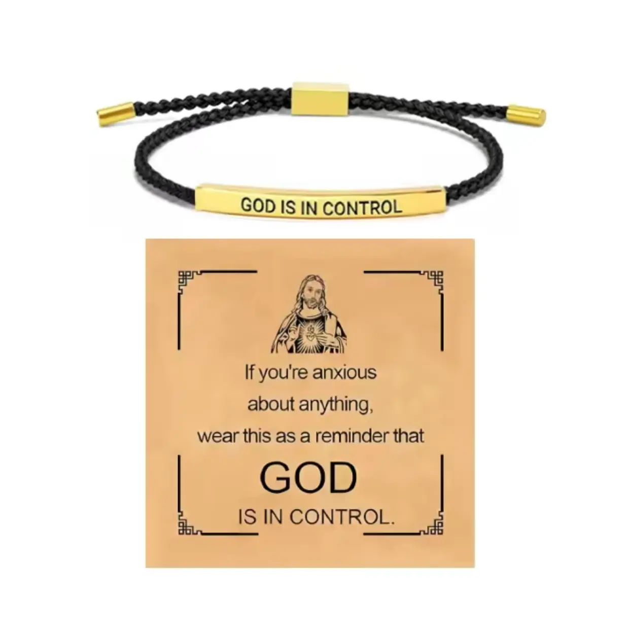 Inspirational Cuff Bangle for Women, Elegant Stainless Steel with "GOD IS IN CONTROL" Engraved Message, Adjustable Faith Reminder Bracelet, Meaningful Gift, Daily Wear Jewelry, Elegant Design, Faith-Based Message Bracelets & Bangles, Religious, Thoughtful