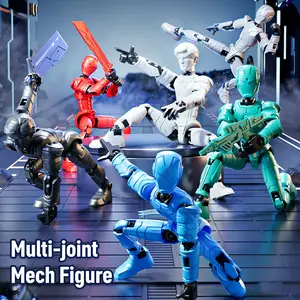 Multi-Jointed Action Figure Robot Building Blocks, DIY Assembly Model Toy for Boys, Includes Expansion Weapon Pack, Ages 12+