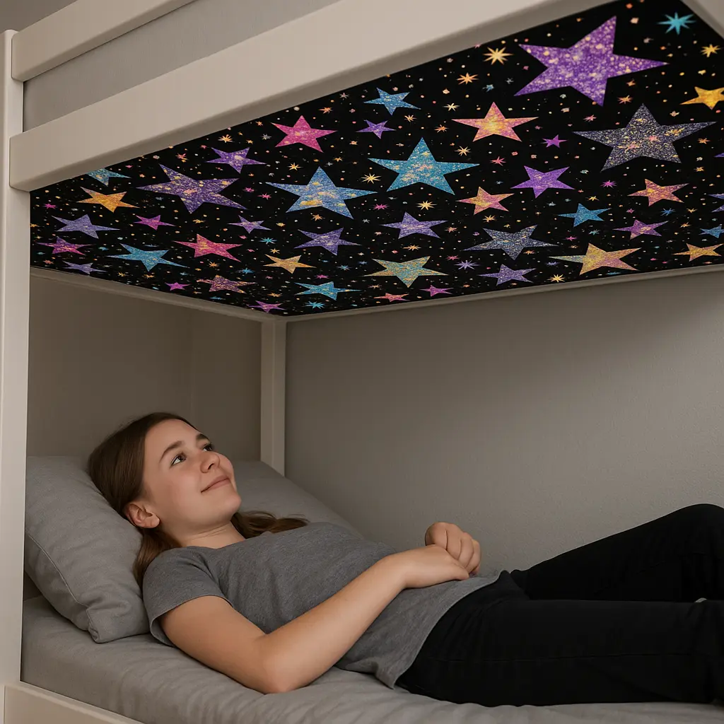 The Better Bunk - Bottom Bunk Bed Cover Sheet for Twin Beds  with Adhesive Velcro for Easy Installation and Fun Space Design