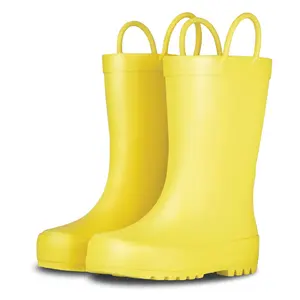 Sunshine Yellow Matte Kids Rain Boots - Stylish & Durable Rain Boots for Puddle Proof Fun for All Outdoor Adventures, Comfortable and Easy to Put on