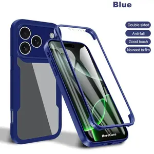 360 Full Cover Front+Back Clear Case For iPhone 17Air 17 16E 16 15 14 13 12 Pro Max Plus Silicone  Shockproof Funda