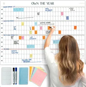 Own the Year UNDATED GIANT Dry Erase Wall Calendar | 4ft x 3ft Full Year Planner
