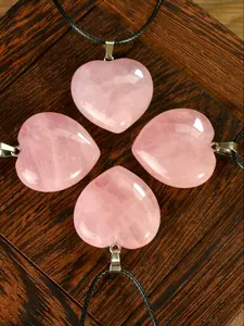 30mm Aaa Rose Quartz Love Necklace, Elegant Collar Style, Women's Design, Perfect Gift for Festivals, Natural Stone Color Randomly Selected