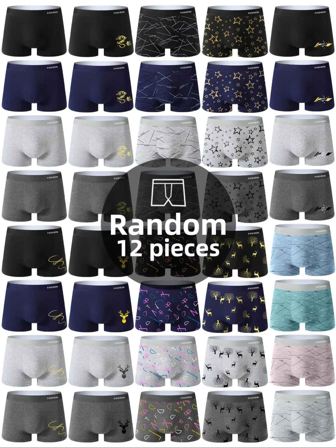 Men's Random Color Letter Tape Boxer Brief, Breathable Comfy Underwear for Daily Wear, Casual Men's Underwear for All Seasons