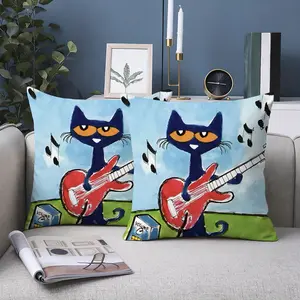 2Pc, this pete the cat Inspiration printed pillowcase, comfortable fabric, suitable for Halloween, Christmas, vacation home, house, living room, bedroom, RV, sofa, pillow set decoration, holiday gifts, double-sided printing, excluding pillow core.