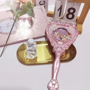 Midsummer Fairytales Collection Hand Mirror Mint Green Exquisite Makeup Milky Pink Mirror