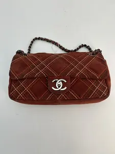Pre-owned CHANEL SUEDE Shoulder Bags C/ Wild Stitch Chain Shoulder Bag Suede