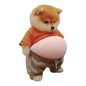 4pack 3D Squeeze Shiba Inu Dog Belly Tummy Sticker, showcasing an Adorable, Plump Little Belly, Crafted from Soft Silicone Material, Suitable for car Decals, Laptop Decoration, and Mobile Phone case