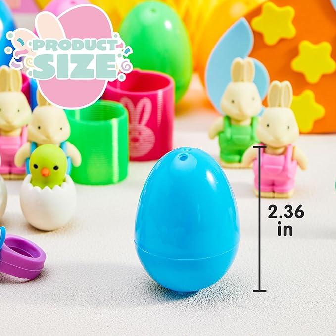 36pcs/48pcs/60pcs/80pcs/100pcs/120pcs/144pcs/160pcs/200pcs Prefilled Easter Eggs Toys and Stickers for Easter Egg Hunt, Filled with Toys Party Favors for Kids Boys Girls Easter Eggs Hunt, Basket Stuffers Fillers, Classroom Prize Supplies Kids Outdoor Play