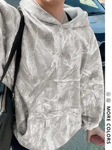 Women's Hooded Sweatshirt Fitted Full Print Casual Fashion, Trendy Street Style, Comfortable Fall & Winter Wear, Simple Design