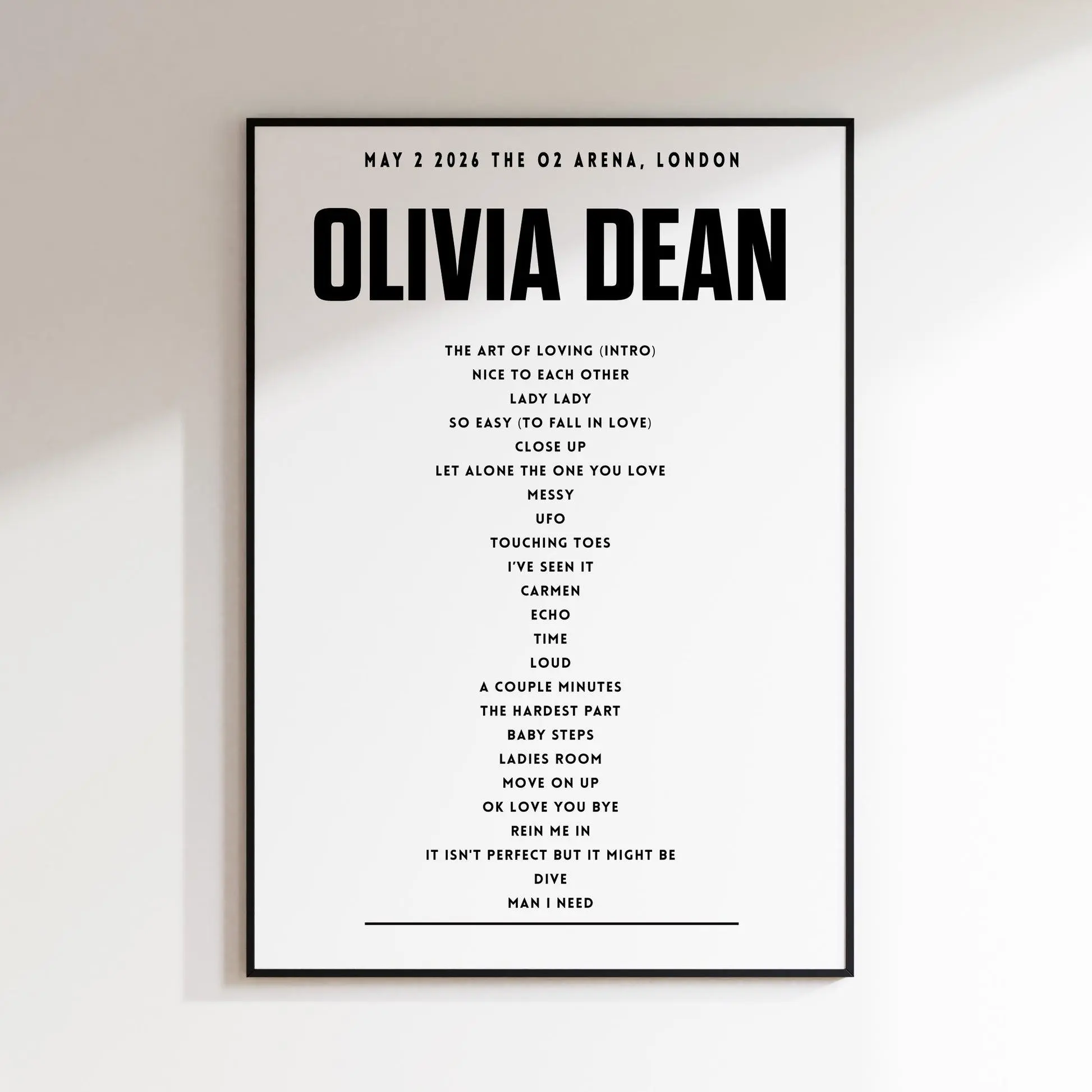 OliviaDeanSetlist-May2nd2026atTheO2Arena,London,England Dich #1245
