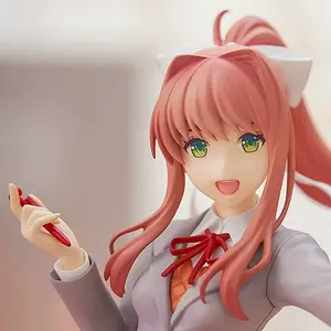 Beautiful Girl Doki Doki Literature Club Figurine Decoration Monica School Uniform Standing Pose Anime Model