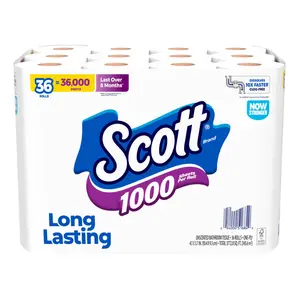 Scott 1000 Bulk Toilet Paper 36 Rolls 1000 Sheets Per Roll Pack