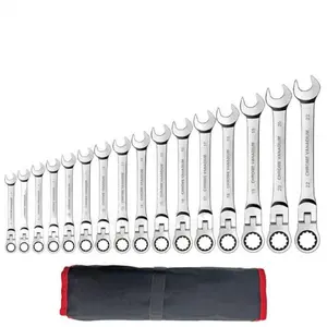 VEVOR Cordless Wrench Set 16 Piece Power Tool Electric Wrench Set with Ratchet Head Battery Operated for Home Repair and DIY Projects Toolbox Hand Metal Capacity Large spanner Multi-Purpose