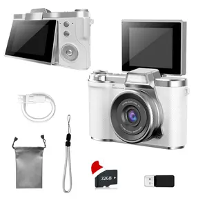 High-Definition Digital Camera for Photography & Video Recording, 1080P Compact Travel Cam with 180° Flip Screen, Includes 32GB SD Card, Digital Zoom Camera, Vlogging Camera, HD Camera