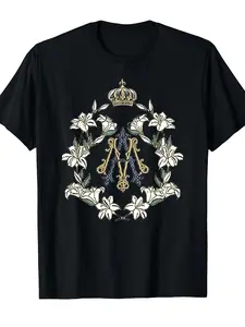 Blessed Mother Marian Catholic Symbol T-Shirt Same Style for Men and Women 2026 Summer Short-sleeved Printed T-shirt 180G