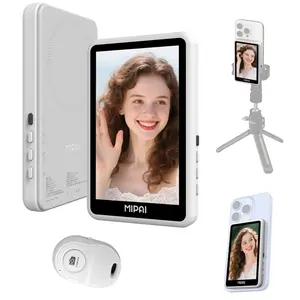 Mipai Selfie Screen Monitor, Enable Zoom In/Out, 2000mAh Outdoor Non-Stop Use, Wireless Rear Cameravlogging, for Magnetic Phone iOS&Android
