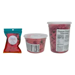 Poppin Crunch Cherry Flavored Gushers Candy Snacks 1 - 2 LBS - Choice of Sweet or Sour Bonbon Candies Corn Sugar