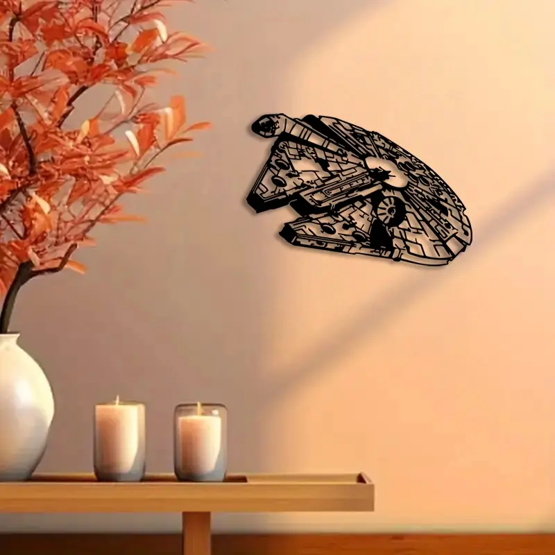 1pc Abstract Spaceship Metal Wall Art, Decorative Wall Art, Modern Abstract Design, Abstract Spaceship Statue Mural, Perfect for Game Room, Sci-Fi Corner, Office Decor, Star Day Decor, Ideal Gift for Sci-Fi Fans, Modern home decoration