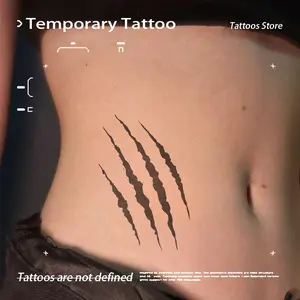 Herbal Plant Juice Claw Scratch Tattoo Sticker, Ultra-Realistic Semi-Permanent Waterproof Smudge-Proof Temporary Tattoo for Waist & Abdomen
