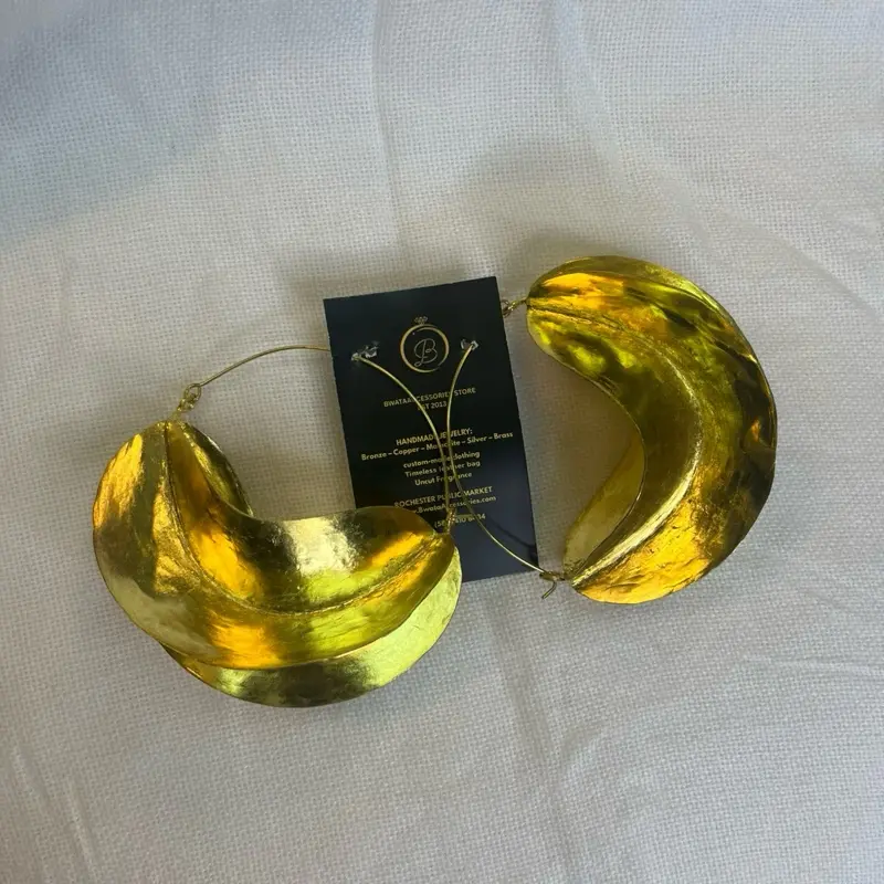 Extra Large Fulani Earrings in Bronze for Bold Fashion Statements.