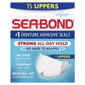 SeaBond Denture Adhesive Seals, Original, 15 Uppers