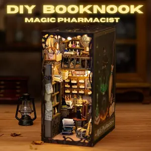DIY Book Nook Kits - Wooden Dollhouse- 3D Puzzle with LED Lights - Miniature House Kit for Collectors and Decorations - Best Gifts For Adults or Teenagers Older than 14- Magic Pharmist