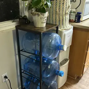 5 Gallon Water Jug Storage Stand Space Saving Bucket Storage Rack, 3-Tier Anti Slip Storage Rack for Kitchen Living Room Office Organiser Bottle Bottle Holder Sturdy Detachable Table Top Coffee