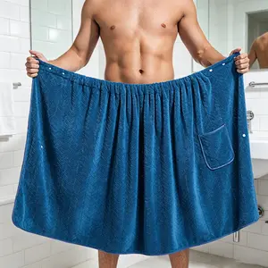 Mens Wearable Bath Towel Wrap 75x150cm Highly Absorbent Quick Dry Beach Towel 2026 Lightweight 380g Swimming Pool Bathrobe Alternative Gym Shower Spa Quality Multipurpose Bathroom Essentials Travel