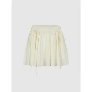 URBAN REVIVO Women's 2026 Summer Casual String Detail Pull-On Mini Skirt