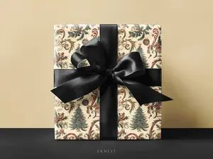 Victorian Scroll Wrapping Paper Christmas, Rich Ornament Design Gift Wrap, Elegant Holiday Gift Wrap Wrapping Paper