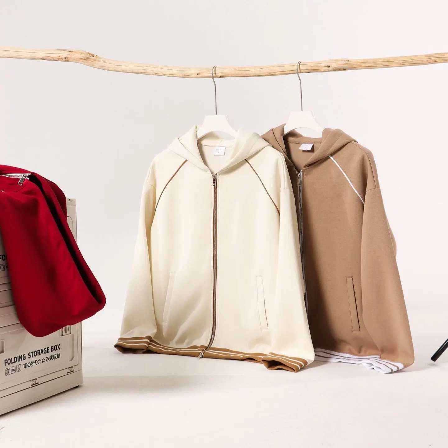 Leisure Hooded Zipper Sweatshirt Coat