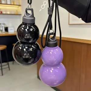 New Chinese Martial Arts Myth Style Shoulder Hanging Gourd Water Cup, Outdoor Sports, Casual Use, Camping, Hiking, Includes Strap