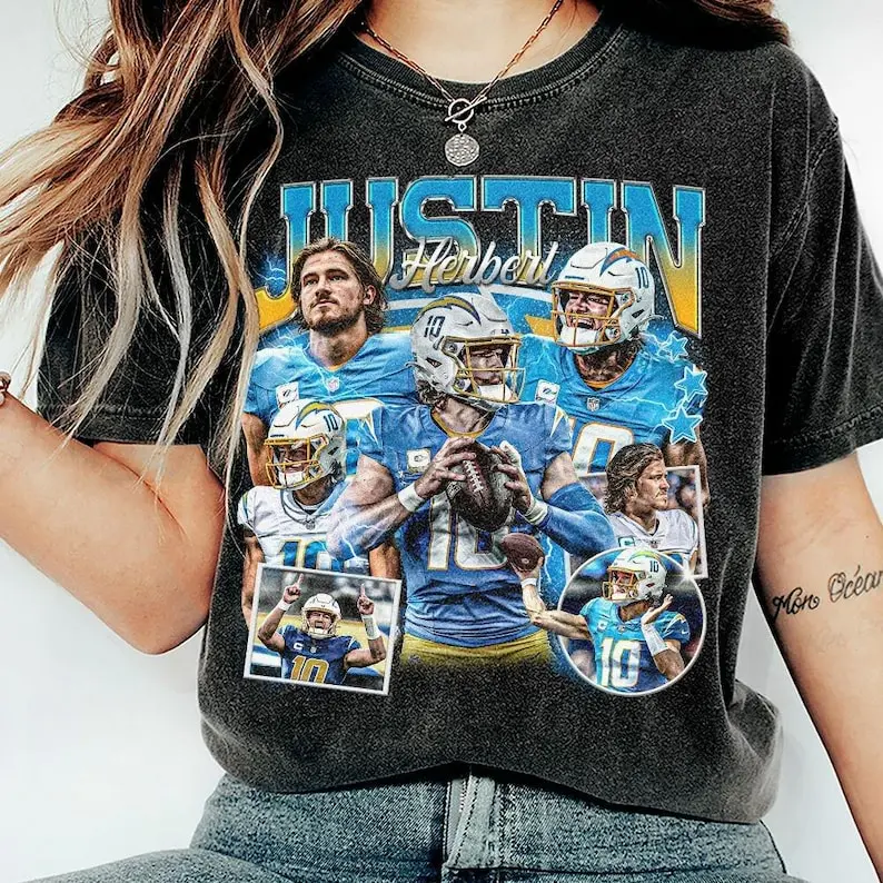 Justin Herbert Football Comfort Color Shirt, Game Day Shirt, Football Shirt