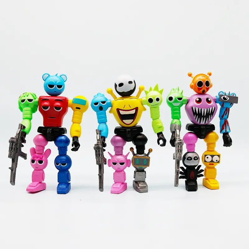 7-Inch Sprunki Articulated Action Figure - Posable Vivid PVC Robot Model, Whimsical Figurines & Room Decor, Decorative Accents, Compact Collectible Toy, Gift for Anime Game Character Action Figure Enthusiasts, Whimsical Room Decor, Articulated Action Figu