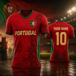 Custom Name and Number 2026 Portugal Soccer Jersey, Personalized Portugal Football Shirt, Fan Gear, Gift for Him
