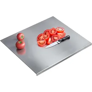 304 Stainless Steel Cutting Board – Stainless Steel Kitchen Chopping Boards Non-Slip, Dishwasher Safe – Ideal for Meat, Vegetables, Fruits, Bread & Baking