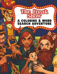 The Freak Show: Adult Gothic Coloring & Word Search Book
