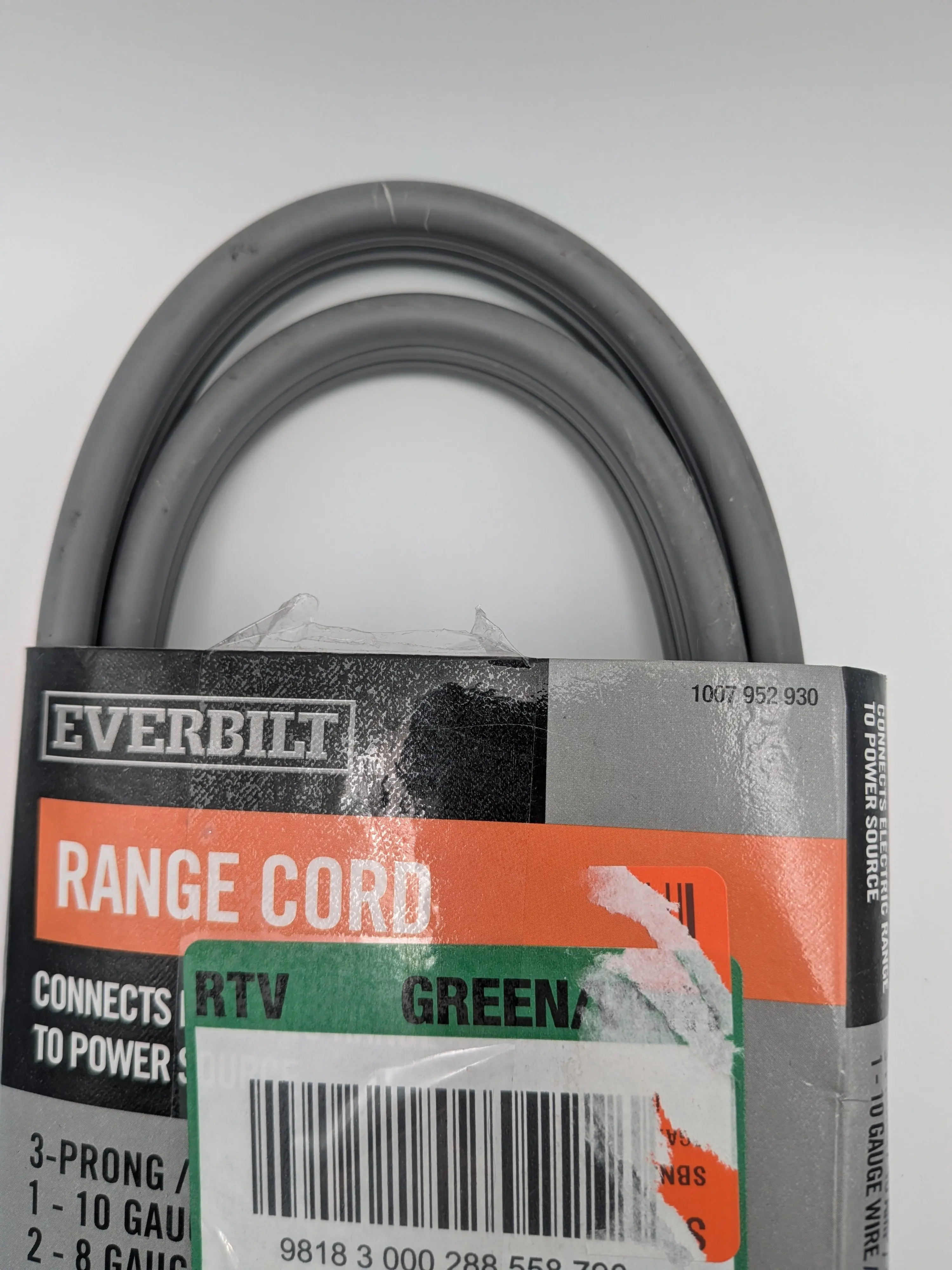 4 ft. 3-Prong 40 Amp Range Cord