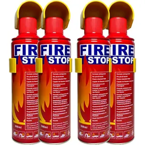4-Pack Fire Extinguisher with Mount Brackets, Portable Multi-Purpose Fire Protection for Home, Kitchen, Car, Boat, BBQ