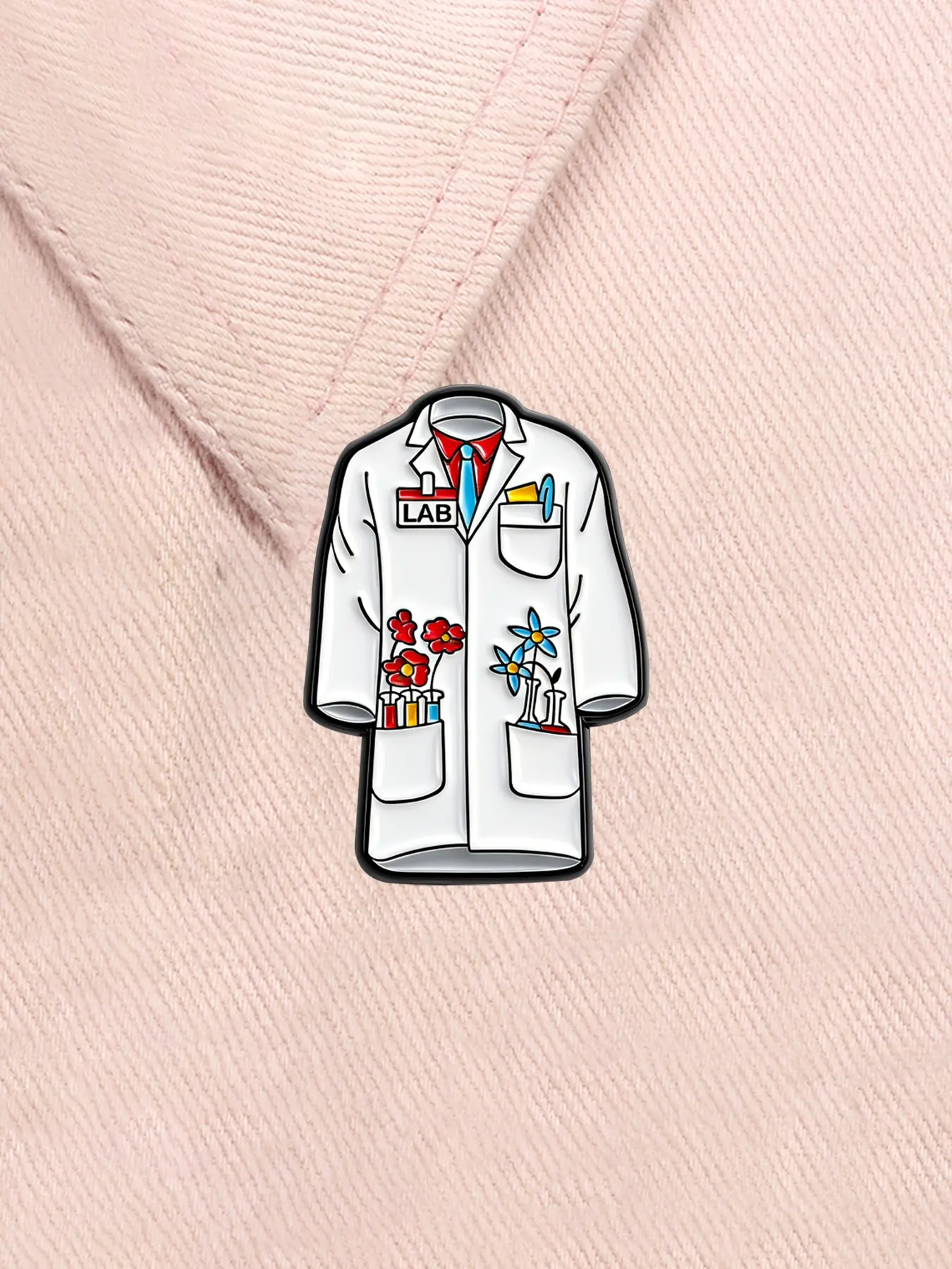 Lab Theme Lab Coat Enamel Pin Research Fun Science Lover Lab Enthusiast Alloy Brooches Lapel Backpack Badge Fashion Jewelry Accessories Gifts for Friends