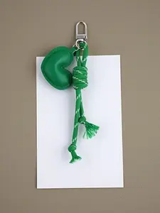 Heart-Shaped Leather Keychain, Woven Rope Car Key Holder, Unique Bag Charm Pendant, Cute Small Accessories for Keys and Bags