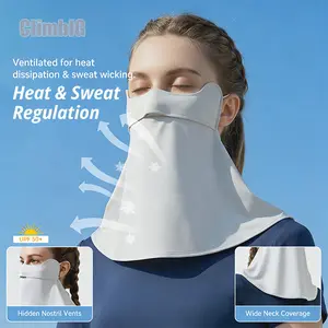 Women's UPF 50+ UV Protection Cooling Face Mask Neck Gaiter | SunSafeTok BeachTok OutdoorTok Breathable Hidden Nostril Vents Full Neck Coverage Face Cover | for Cycling Hiking Golf Driving Beach Summer Outdoor Sports