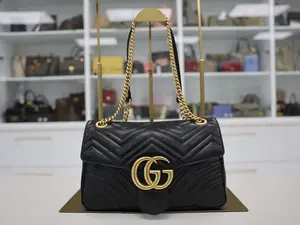 Pre-owned GUCCI GG LEATHER Shoulder Bags MARMONT METALSSE SMALL SHOULDER HANDBAG