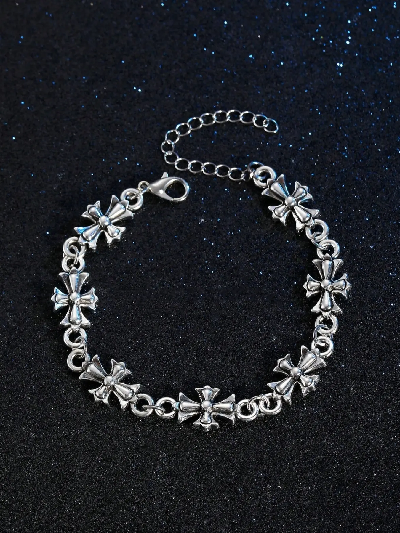 Punk Style Cross Vintage Men's Bracelet, Punk Style Jewelry, Fashionable Jewelry, High-Quality Fashion Accessory for Daily Wear, Perfect Birthday & Engagement Gift, Bracelets Jewelry, Fashion Cool Accessories
