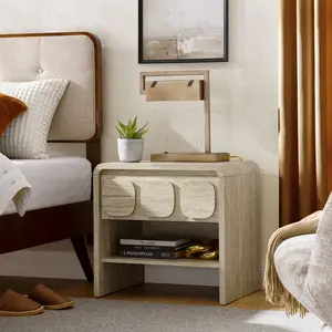 Toscana 1-Drawer Nightstand in Travertine