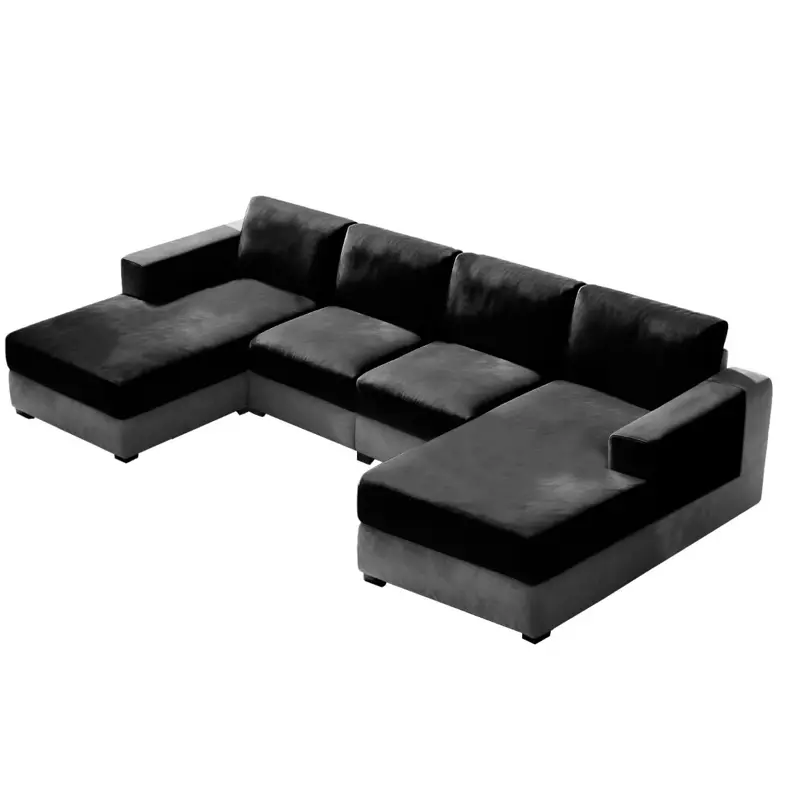 10 Pieces Sofa Cushion Covers for U-Shaped Modular Sectional Couch with 4 Sea...