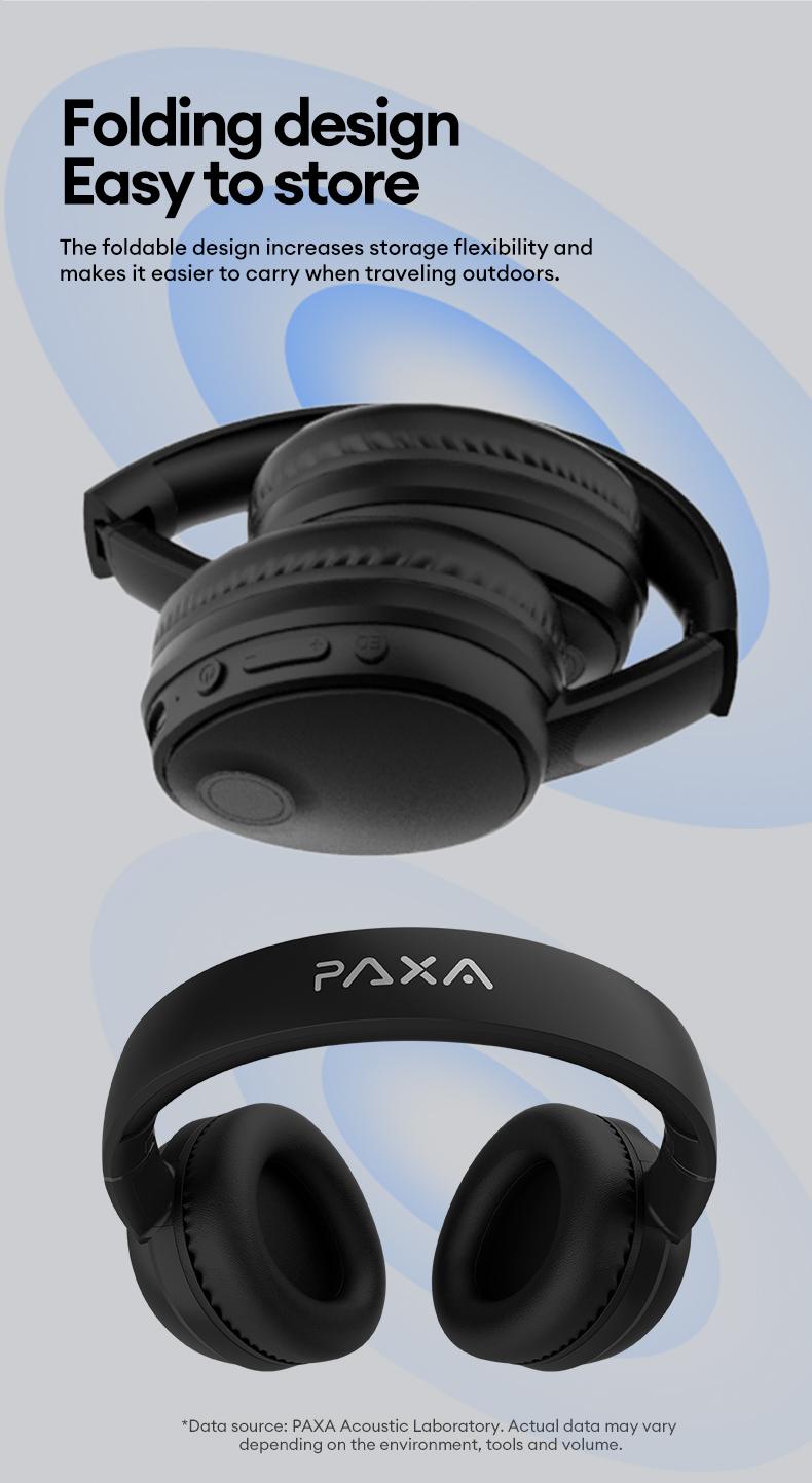 PAXA-PBuds Max ACN Headset Headphones，Hollow Earphone Design,Outstanding Acoustic Performance Balance Technology, Low-Latency Sound Image Synchronization, Bluetooth 5.4 Stable Version, 30-Hour Battery Life, Suitable For Work Or Outdoor Activities.