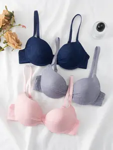 3-Pack Lace Women's Bras with Underwire, Comfortable Push-Up Bra, Elegant Chic Shapewear for All Seasons, Breathable and Contouring Lingerie