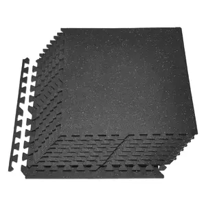 Puzzle Exercise Mat, 12-Piece Interlocking EVA Foam Floor Mats Set, 24 X 24 X 0.4 In, High-Density Cushioned Tiles With Gray Dots, Non-Slip Protective Floor Padding For Home Gym And Office, Easy Clean Surface, Easy Install